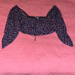 ZARA 3/4 sleeve crop top blouse